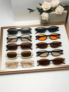 Women's Plastic Rectangular Cat Eye Full Frame Glasses, Fashion Casual Simple Style, Durable PC Lenses, Perfect for Daily Commute and Parties, Stylish Glasses