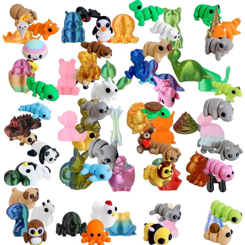 10pcs/20pcs 3D Printed Mini Decorations, DIY Resin Cartoon Animal Figures, Home Office Desk Decor, Halloween Christmas Party Decor