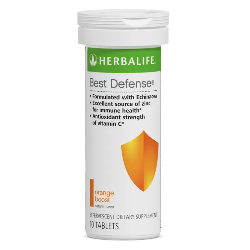 Herbalife Best Defense Orange Boost – Effervescent Tablets (10 Tablets per Tube)