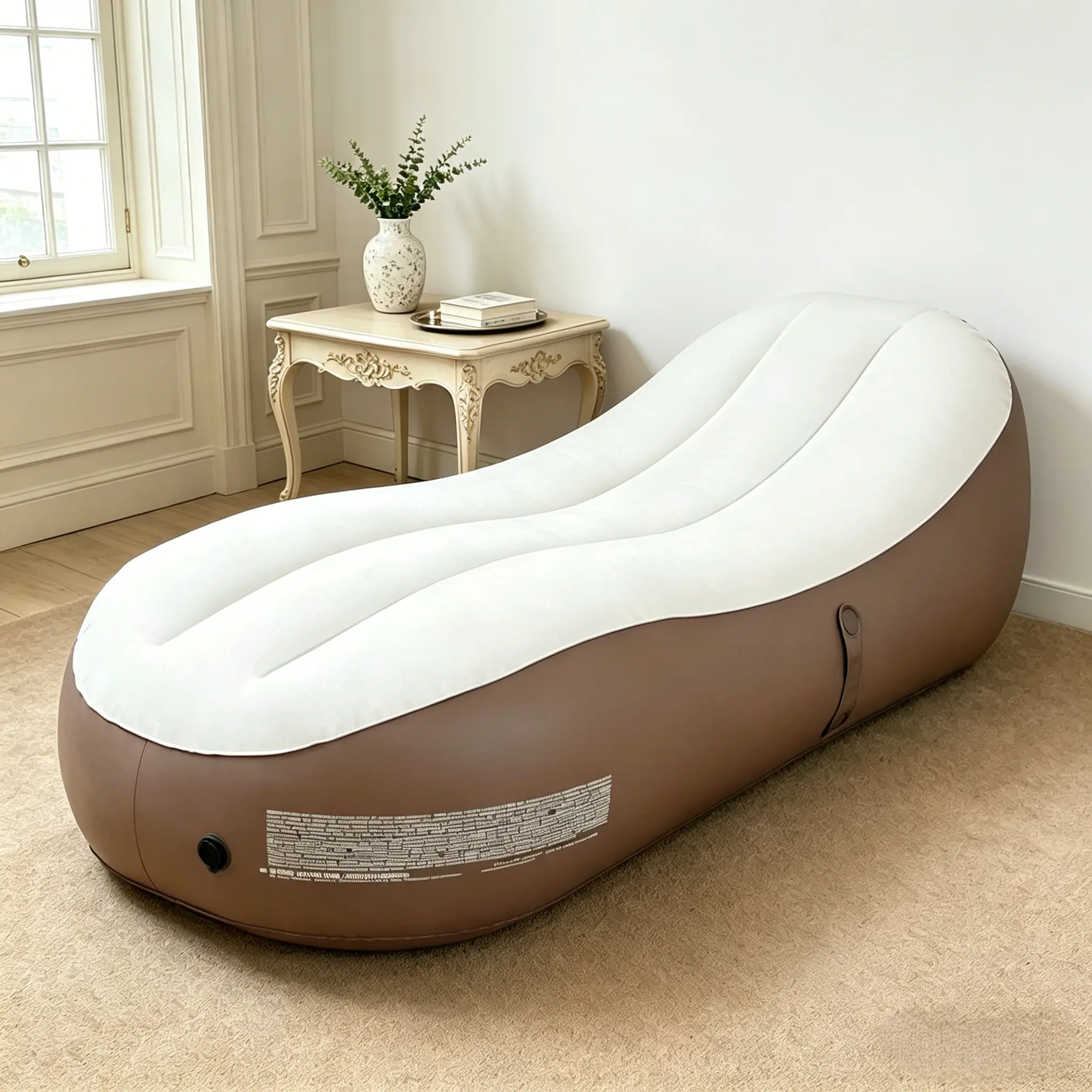 Ergonomic Inflatable Lounge Chair for Adults, Portable Blow Up Couch in Waterproof Tear-Resistant PVC with High Backrest for Camping & Indoor Use, Heavy Duty, Inflatable Chair, Family, Pvc Plastic, 330 Lbs, Durable, Watch Party, Guest Room, Easy Setup & S