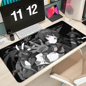 Miyabi Hoshimi Mouse Pad Design Anime Mousepad XXL 1000×500mm 900×400mm 800×400mm 600x300mm Large Gaming Mouse Pad - Extended, Thick, Non-Slip Rubber Base Desk Mat with Precision Stitched Edges - Washable Large Desk Pad