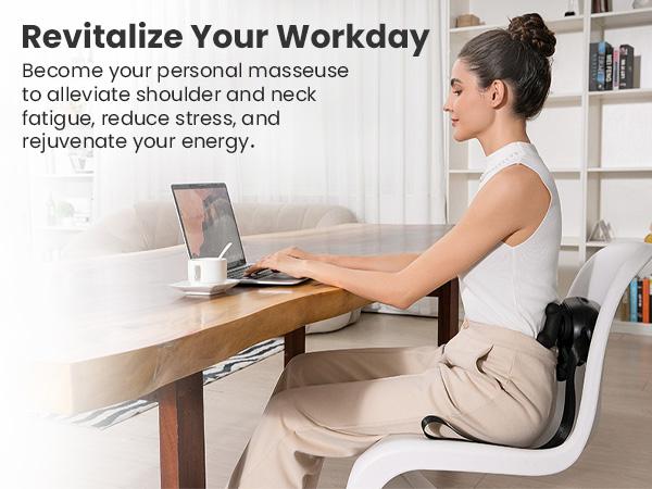 Nekteck Cordless Neck Massager with Heat, Shiatsu Back and Shoulder Massager, Deep Tissue 6D Kneading Massage Pillow for Neck and Back Pain Relief