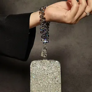 Upgraded Luxury Sparkling Beaded Phone Wrist Strap - Water Drop Crystal Cellphone Lanyard with Colorful Bracelet Design for Women, Anti-Loss Wristlet for Smartphones, Perfect Gift for Christmas, Thanksgiving, Birthday, Party, Work, Travel
