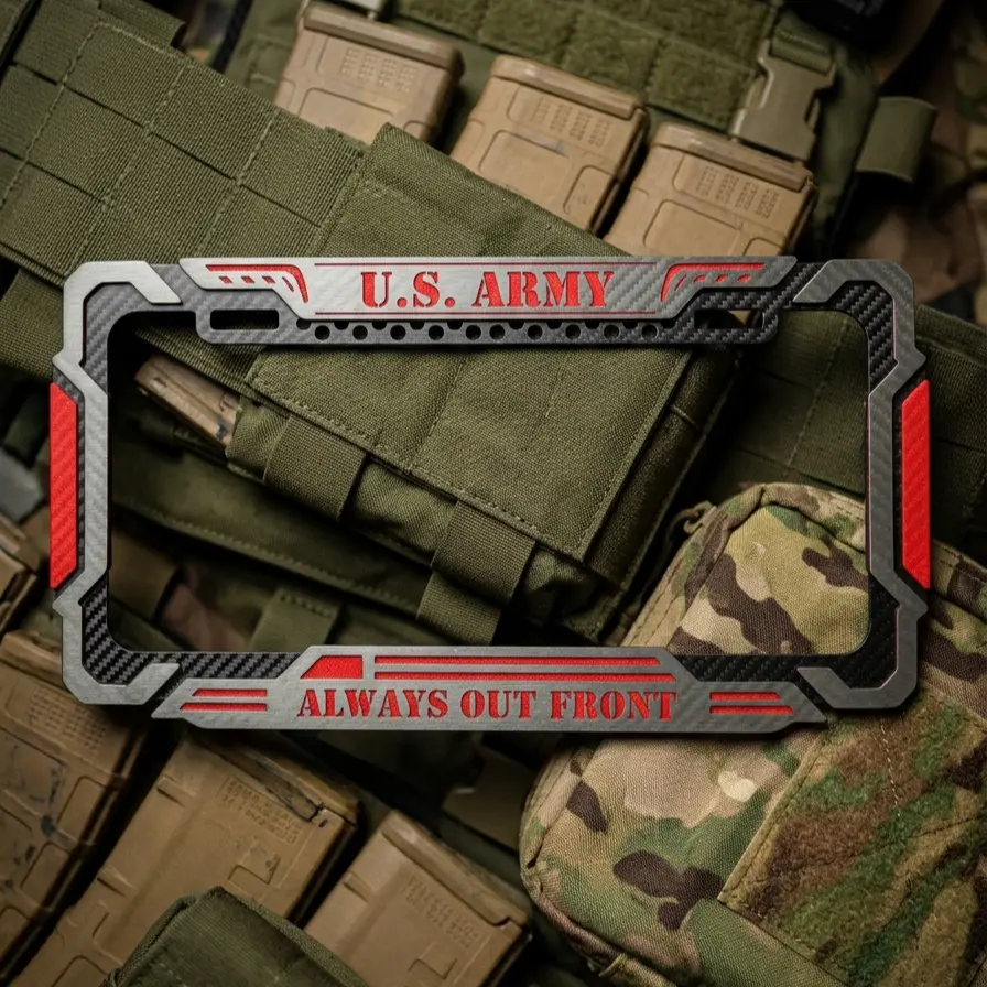 Military-Style Tactical License Plate Cover (PETG CF)