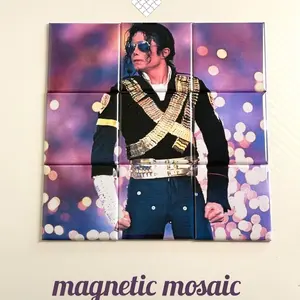 Set 9 pcs Michael Jackson Magnet Set | Handmade Fridge Magnets | King of Pop Gift for Fans |  MJ magnetic mosaic