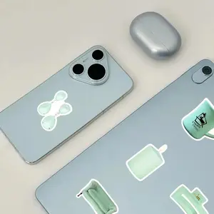 Mint Green Aesthetic Stickers Pack (5–100 Pcs) – Waterproof Pastel Mint Vinyl Decals for Laptop, Phone, Water Bottle, Helmet, Car, Suitcase – Gift for Aesthetic Lovers & Teens