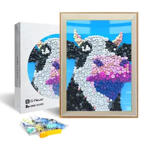 PixelKnot Button Artwork, Hanging Wall Art Decoration Set with Framed, Ornaments Furniture Decoration, Best Gift for Friend, Family, and Boss