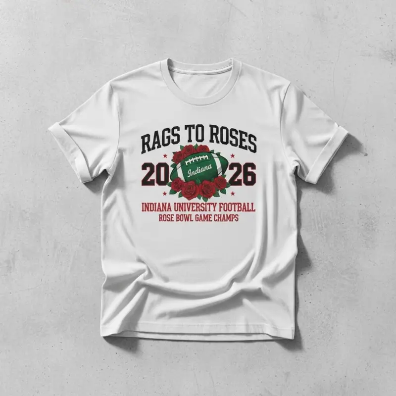 Indiana Football Rags to Roses Championship Season Graphic Unisex T-Shirt College Fan Tee 2