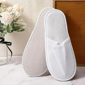40 Pairs Plush Hotel Spa Slippers, Non-Slip Comfortable Disposable House Shoes, Individually Packaged, Size 8 Us, 10.63 X 4.13 X 0.15 Inches