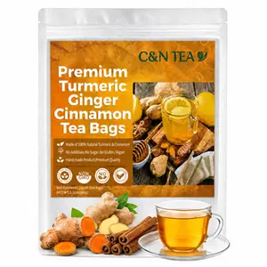 30bags Premium Turmeric, Ginger, Cinnamon Blend Tea Bags, 100% Natural & No Additives & Caffeine Free