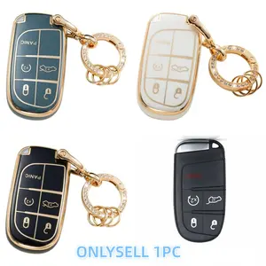 Car Key Fob Cover Key Fob Shell With keychain, Soft TPU Car Key Protector Case For Jeep For Chrysler For Dodge For RAM For Challenger Smart Key, Key Covers For Car Keys, Car Accessories