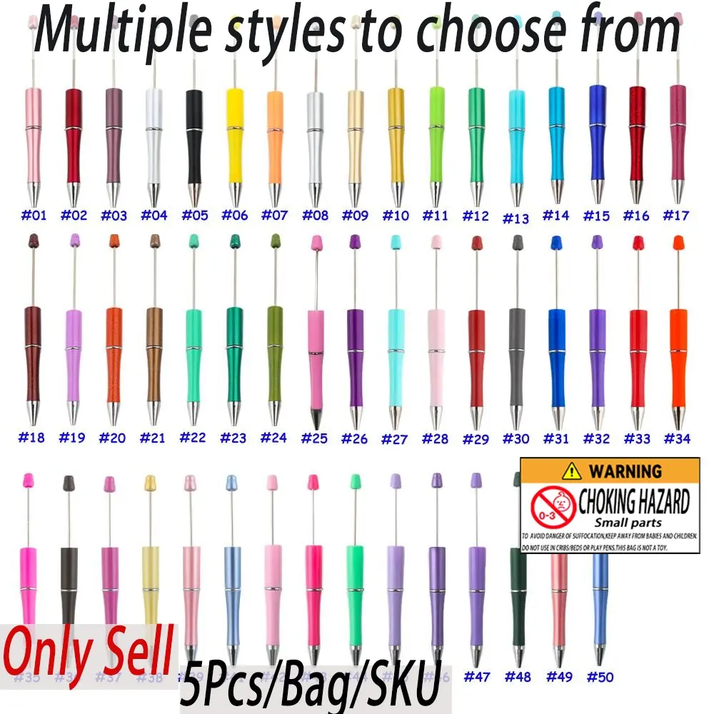 Cute Ink Plastic Ballpoint Pen, Cute Writing Pen, Aesthetic Pens, Fun Design, Beaded Pens, Student Teacher Gift, DIY Jewelry Making Supplies, Office Stationery, Graduation Present