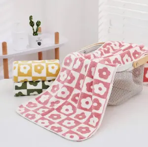 1pcs Plum Blossom Soft Coral Fleece Towels - Absorbent Face, Wash, and Hand Towels (13.7x29.5in) - Elegant Bathroom Accessory