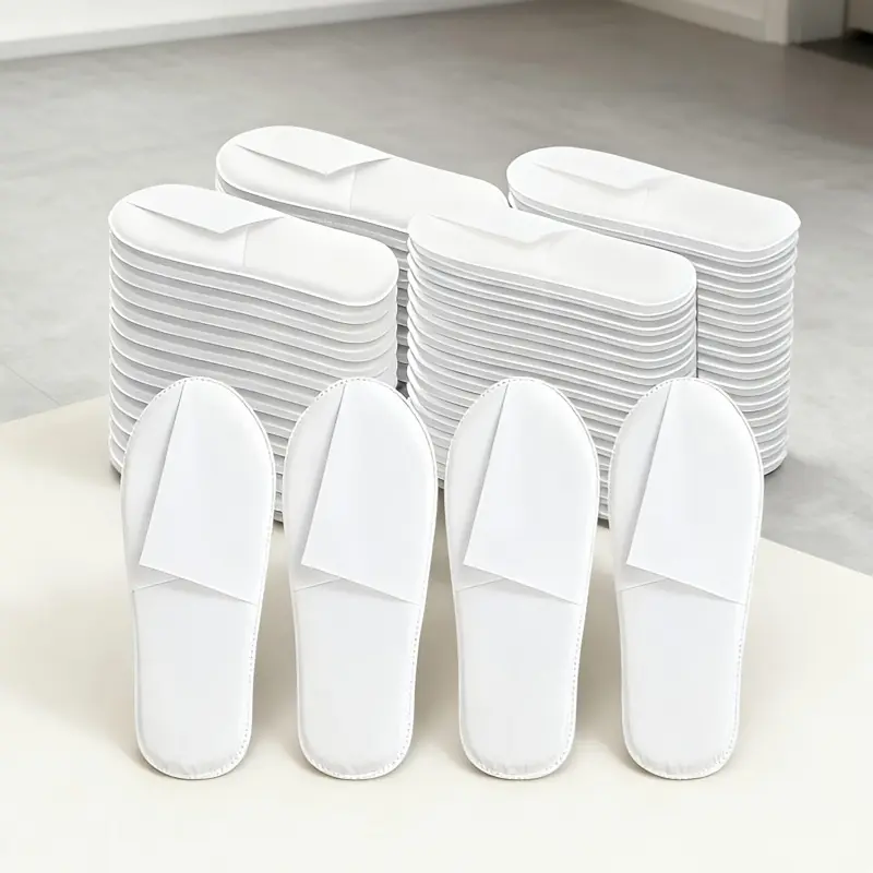 SPA Slippers, 20 Pairs Disposable Slippers for Guests, Soft Hotel Slippers Washable Reusable House Slippers Unisex, Bride Slippers for Wedding Party Bedroom Travel Footwear