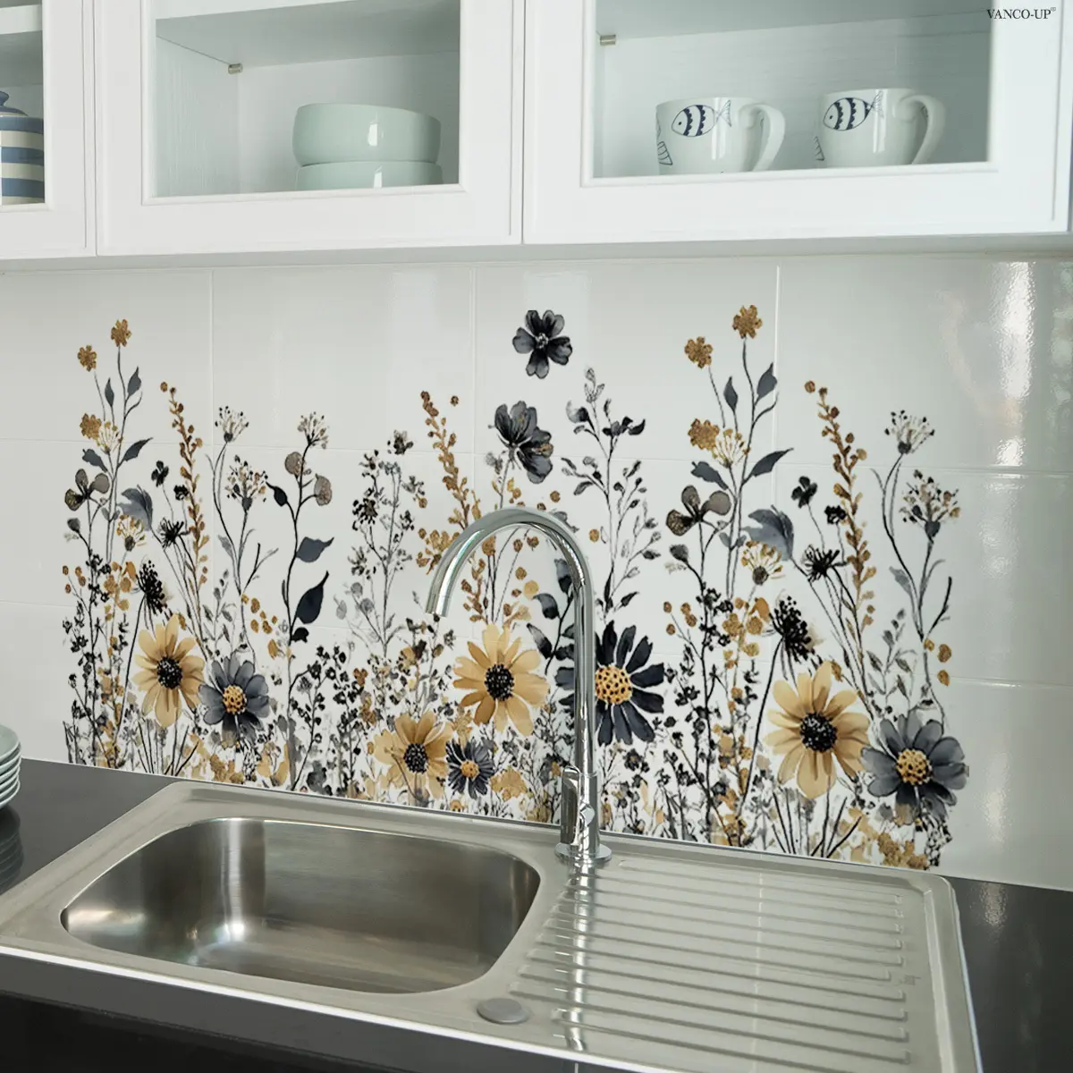 (30*60cm) light and elegant spring Floral Pattern Sticker flower cluster wall sticker, suitable for living room, entrance, corridor home decoration and beautification, self-adhesive, Decorative Sticker, Adhesive Stickers, Decoration Items, M21254-YC