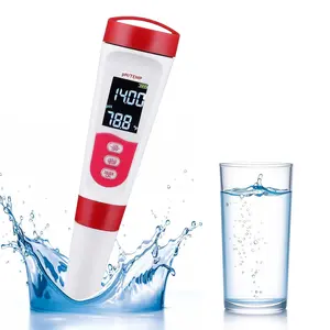 pH Meter with Display, 2 in 1 Water Quality Tester, 0.01 Resolution and 0-14 PH Range, Automatic Temperature Compensation for Drinking Water