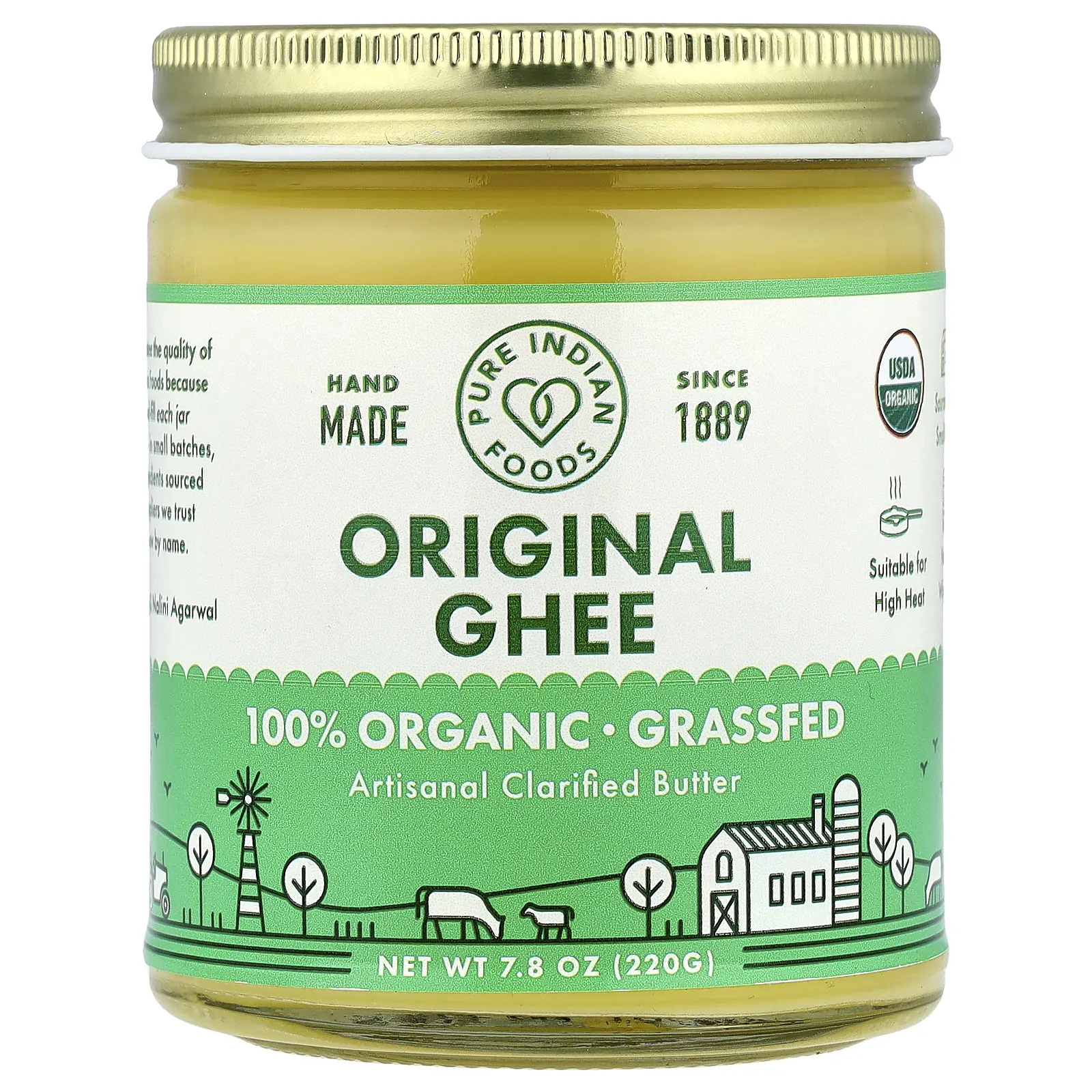 Pure Indian Foods Organic Ghee, 7.8 oz (220 g)