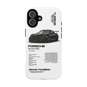 Black Pors_che 911 GT3 RS Phone Case - Aesthetic Car Enthusiast Case - Luxury Car Phone Case - Black Pors_che GT3 RS Aesthetic Phone Cover for iPhone 15 14 13 Pro Max Samsung Galaxy S23 S22 S21