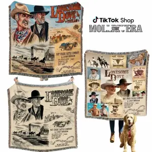 Vintage Lonesome Dove Gus And Woodrow Print Woven Blanket 3 Size, Gift For Father's Day, Mothers Day Gift Idea, Movie Merch, Gift For Fan.