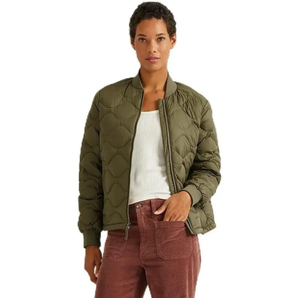New Eddie Bauer Women's XXL Alder Green 650 FP Down Puffer Quilted Bomber Jacket, Casual Modern Style Women's Coat, Coats, Piece