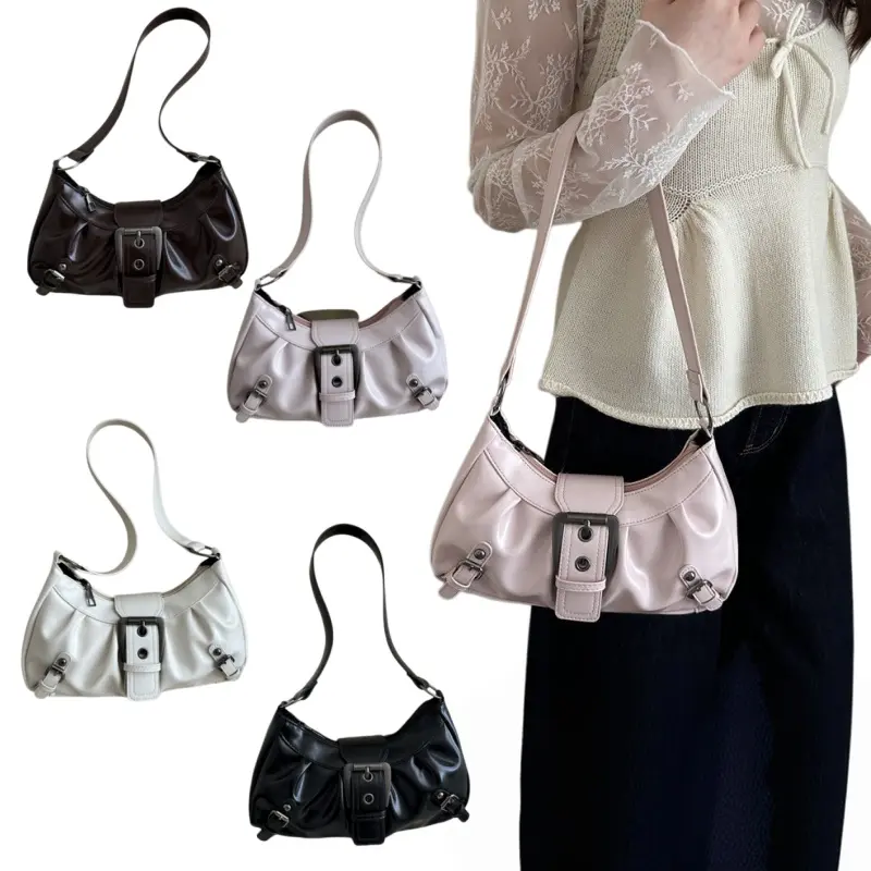 [Back to School]Women's Y2k Solid Color Shoulder Bag, 2026 New Style Fashionable PU Leather Underarm Bag for Daily Use, Casual Trendy Versatile High-quality Daily Commuting Bag-MM1