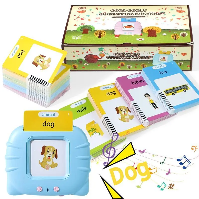 Talking Flash Cards for Toddlers 1 2 3 4 Year Olds | Montessori Language Learning Toys with 224 Words, Pocket Speech Therapy Toys, Sensory Learning Kit, Educational Toys for Kids