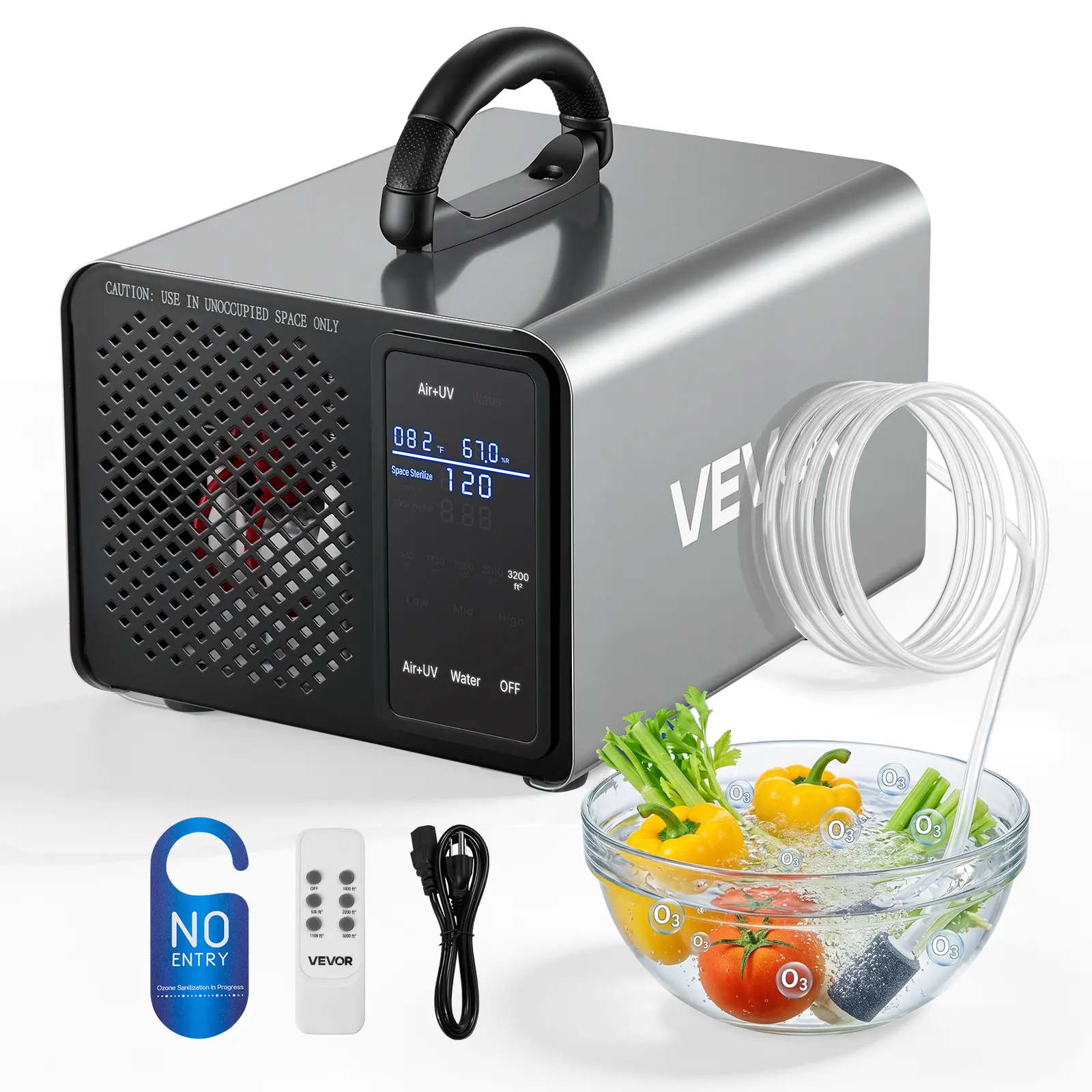 【summerfinds】VEVOR Commercial Ozone Generator (36000mg/h, 1000mg/h Option) - Ozone Ionizer with 15s Delayed Start, Area-Based Timer, LCD Touchscreen, Industrial Odor Removal for Home, Kitchens, Warehouses (Up to 3200 sq.ft) | Father's Day Gift, 1000 Mg/H