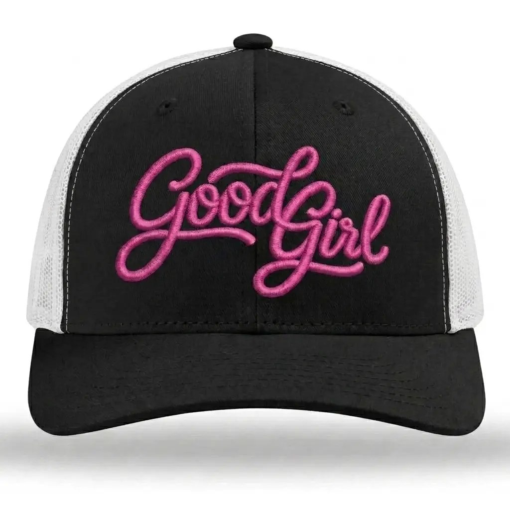 Good Girl Embroidered Snapback Trucker Hat Cap Custom Thread Color Vintage Soft Cotton Adjustable Hat Trendy Streetwear Gift for Men & Women