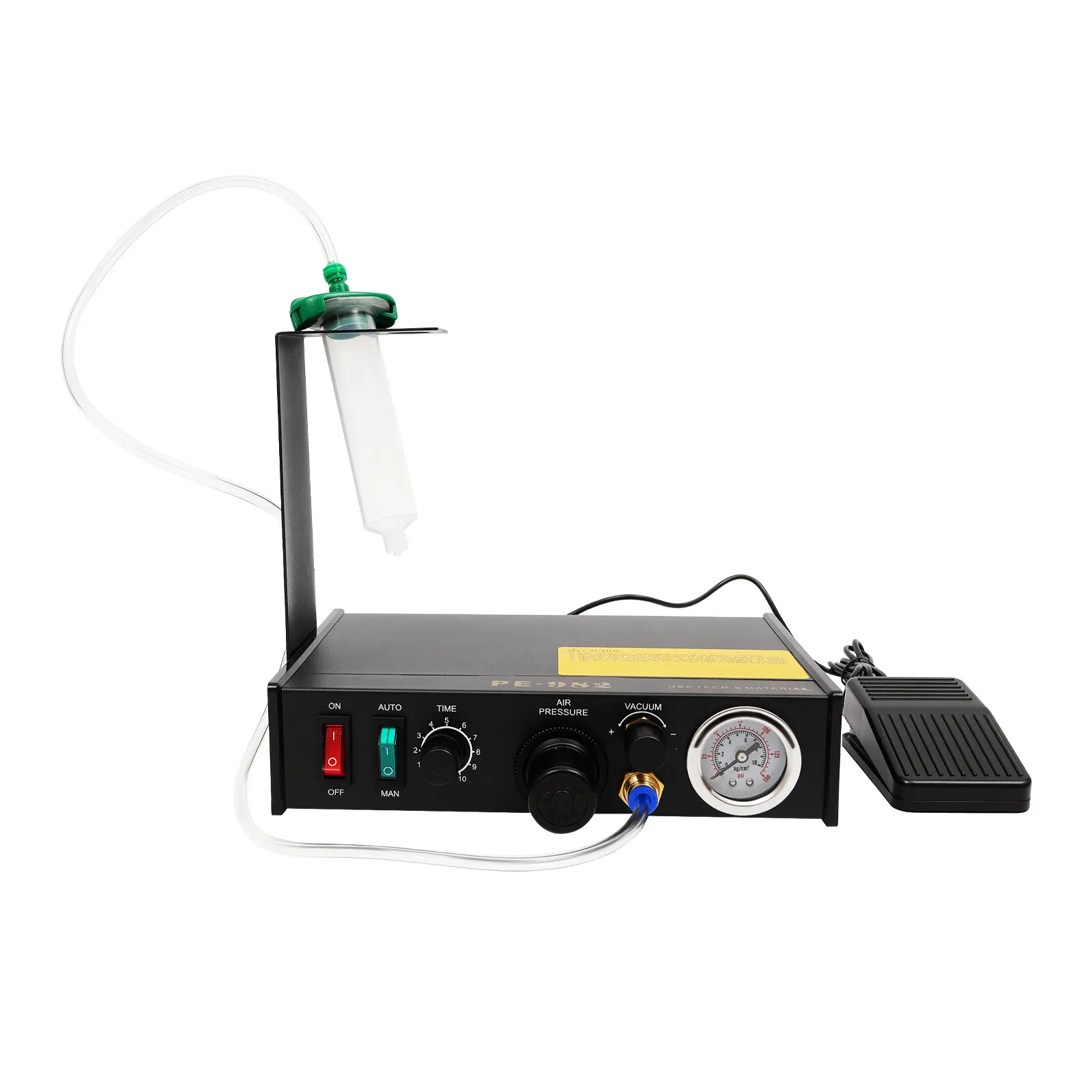 Semi-Automatic Glue Dispenser Machine with Vacuum Back Suction & Precise 0.01ml Drip Control, Electronic Glue Gun for Epoxy Resin Quick-Dry Glue, Repeat Accuracy ±0.5% for Jewelry Electronic Components Instrument Manufacturing Workshop Glue Sticks