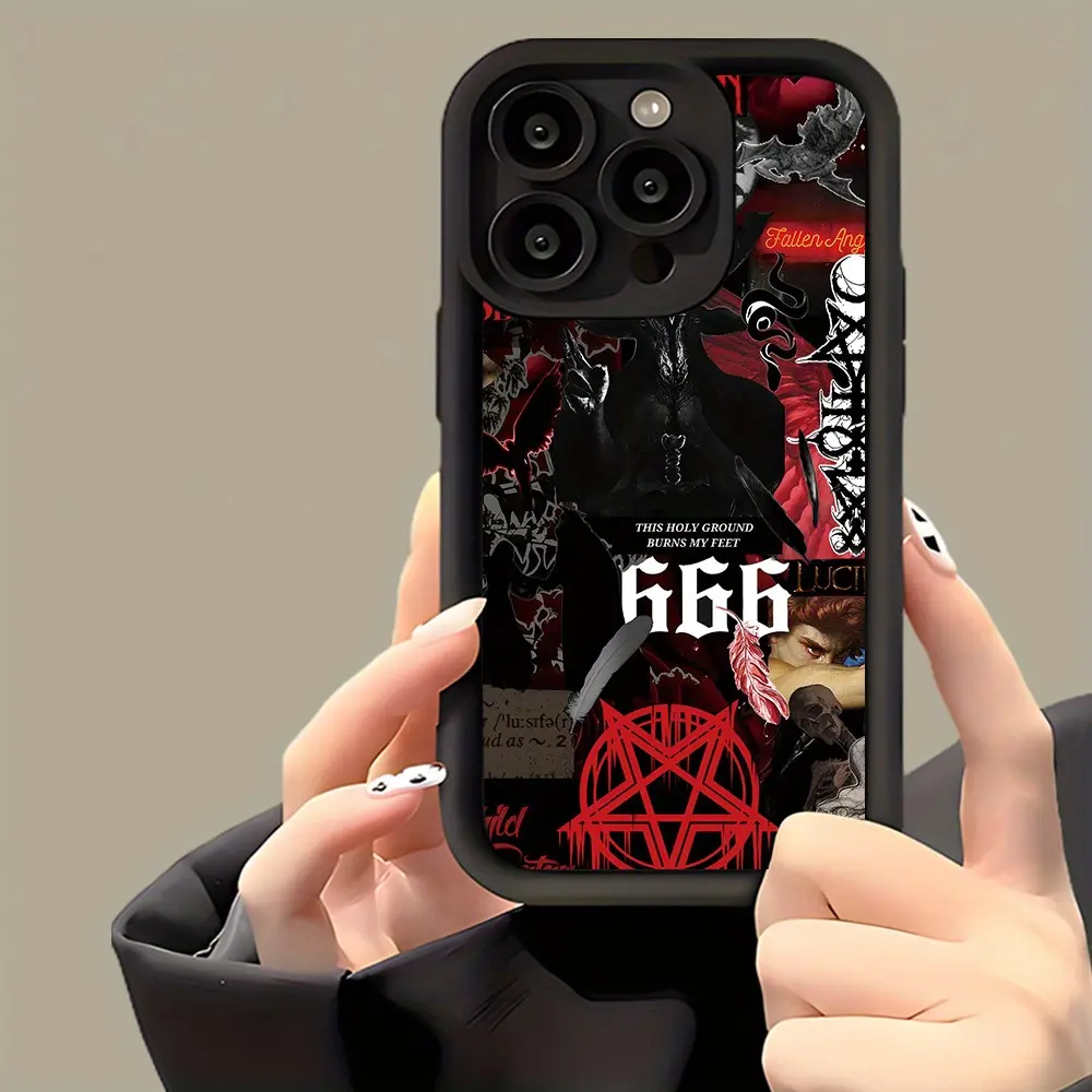 Gothic Style Collage Pattern TPU Phone Case, Shockproof And Drop-Resistant, Suitable As a Birthday Or Holiday Gift for Both And with for iphone 17 16 15 14 13 12 11 PRO MAX PLUS,AIR Mini SE and iPhone XS MAX
