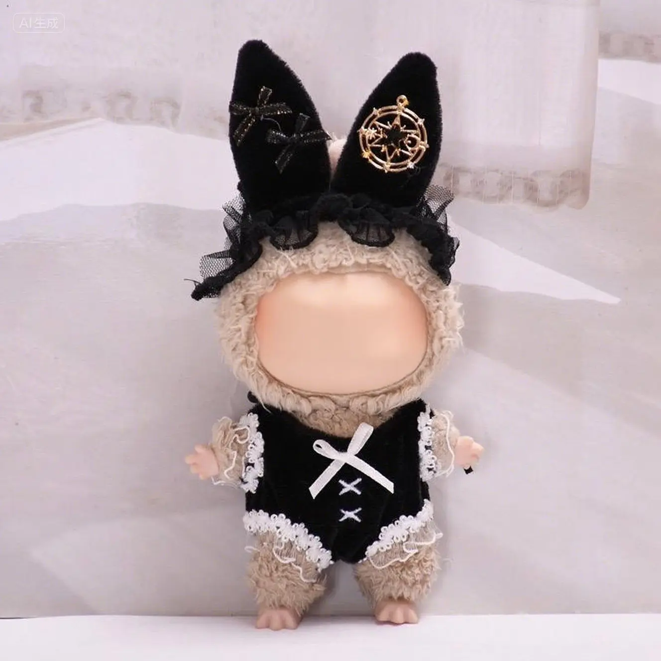 【Only clothes】Maid  Bunny ear Clothes for Labubu Costume Set 2pcs - Cute Collectible for Toy Fans