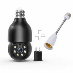 3MP Dual-Band Light Bulb Camera with Extension Adapter, Motion Detection, Two-Way Audio, App Alerts