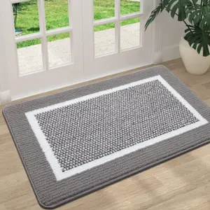 Indoor Non-Slip Door Mat, Absorbent Low-Profile Dirt-Resistant Entrance Rug, Washable Front Entryway Floor Mat, 32"x20", Grey    #BudgetHomeDecor  #TikTokMadeMeBuyIt