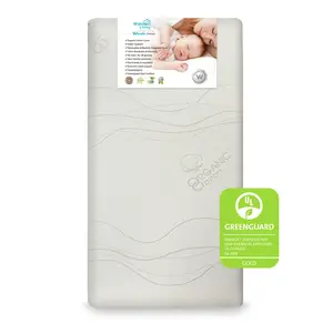 WONDER LIVING Wonder Dream Crib Mattress Organic Cotton 100% Breathable Non Toxic No VOC's Hypoallergenic Greenguard Gold Made in USA Water Repellent Fits Mini Cribs