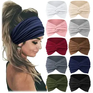10 Pack Turban Headbands for Women Wide Vintage Head Wraps Knotted Cute Hair Band Accessories Sports & Outdoor Rubber Head Strap Boho