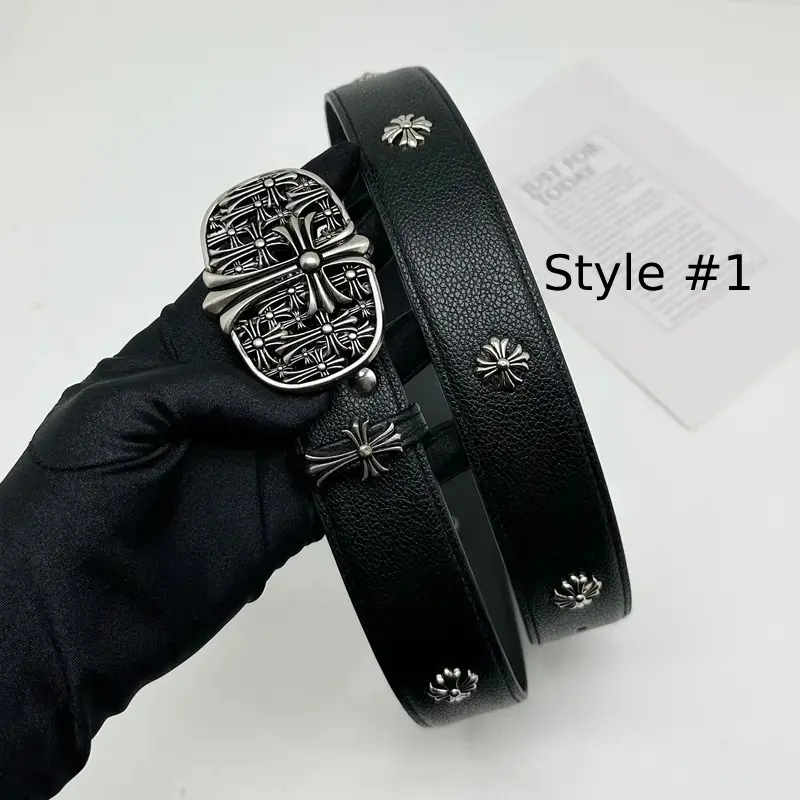 Vintage Black Cross Buckle Belt, High Quality PU Leather Waist Belt for Men & Women, Unisex Gothic Fashion Belt with Multicolor Accent Details