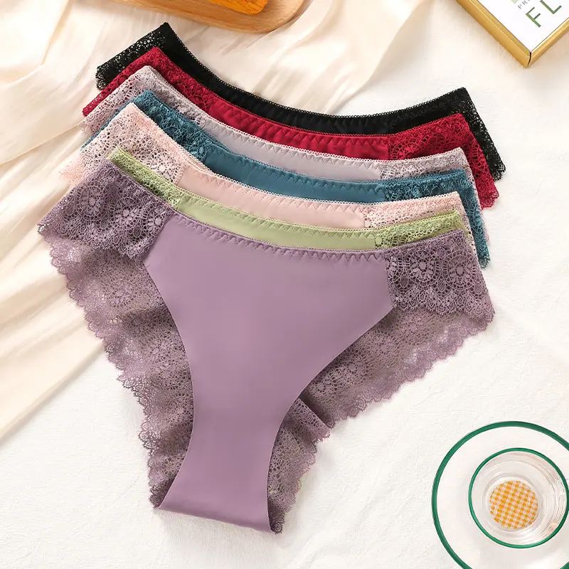 Women's 6pcs Lace Boyshorts Briefs - Soft, Comfy Pastel, Breathable Minimalist Adult Underwear for Daily Wear, Women's Clothes
