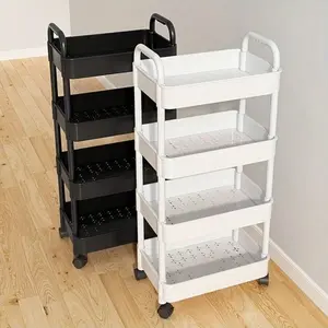 Three-Tier Storage Cart, Multi-Purpose Plastic Organizer, Easy Assembly Service Cart, Ideal for Home or Office Use, Racks