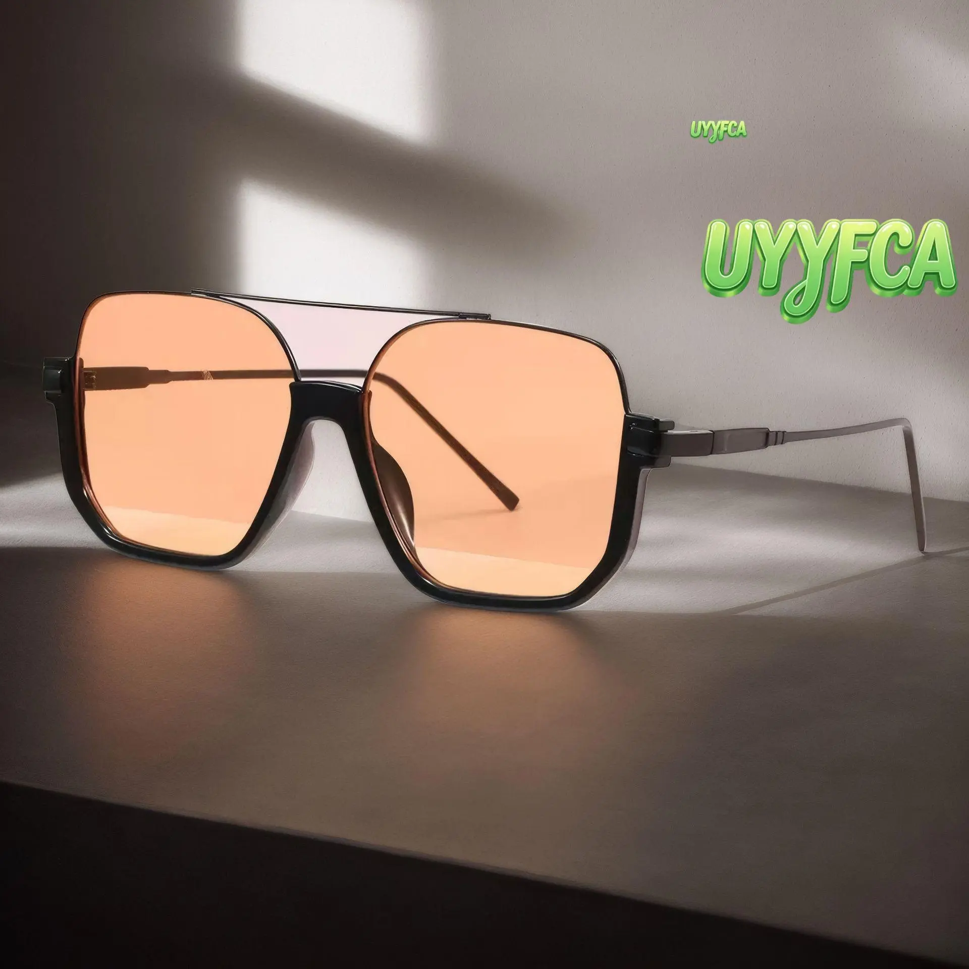 Adults' Unisex Oversized Double-Bridge Square Frame Aviator Look Sunglasses - UV400 Anti-Glare Multi-Tint Lenses, UV Protection for Night Driving & Everyday Use | Summerwins Sports & Outdoor Eyewear, Uv400 Lens, Night Drive
