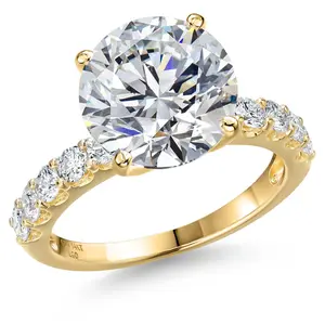 1.50 to 5.70 Cttw IGI Certified Lab Grown Diamond 14K Yellow Gold Engagement Ring For Women | Round Cut | E-F Color | VS1-VS2 Clarity | Wedding Anniversary Gold Ring