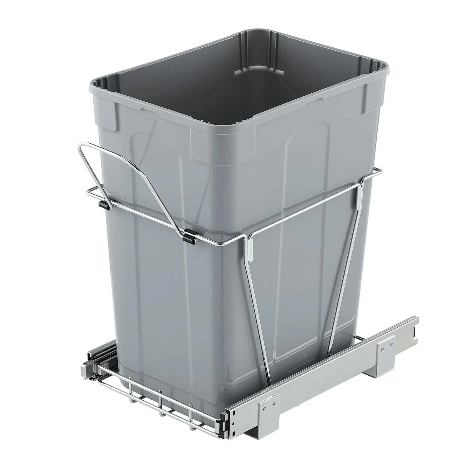 【Summerfinds】VEVOR Pullout Trash Can for Kitchen Cabinets,  35 QT Garbage Waste Recycling Bin, Under Mount Waste Container, with Heavy Duty Metal Full Extension Sliding System and Handle, for Sink, Under Counter