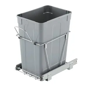 VEVOR Pullout Trash Can for Kitchen Cabinets, TikTokShopBlackFriday, 35 QT Garbage Waste Recycling Bin, Under Mount Waste Container, with Heavy Duty Metal Full Extension Sliding System and Handle, for Sink, Under Counter