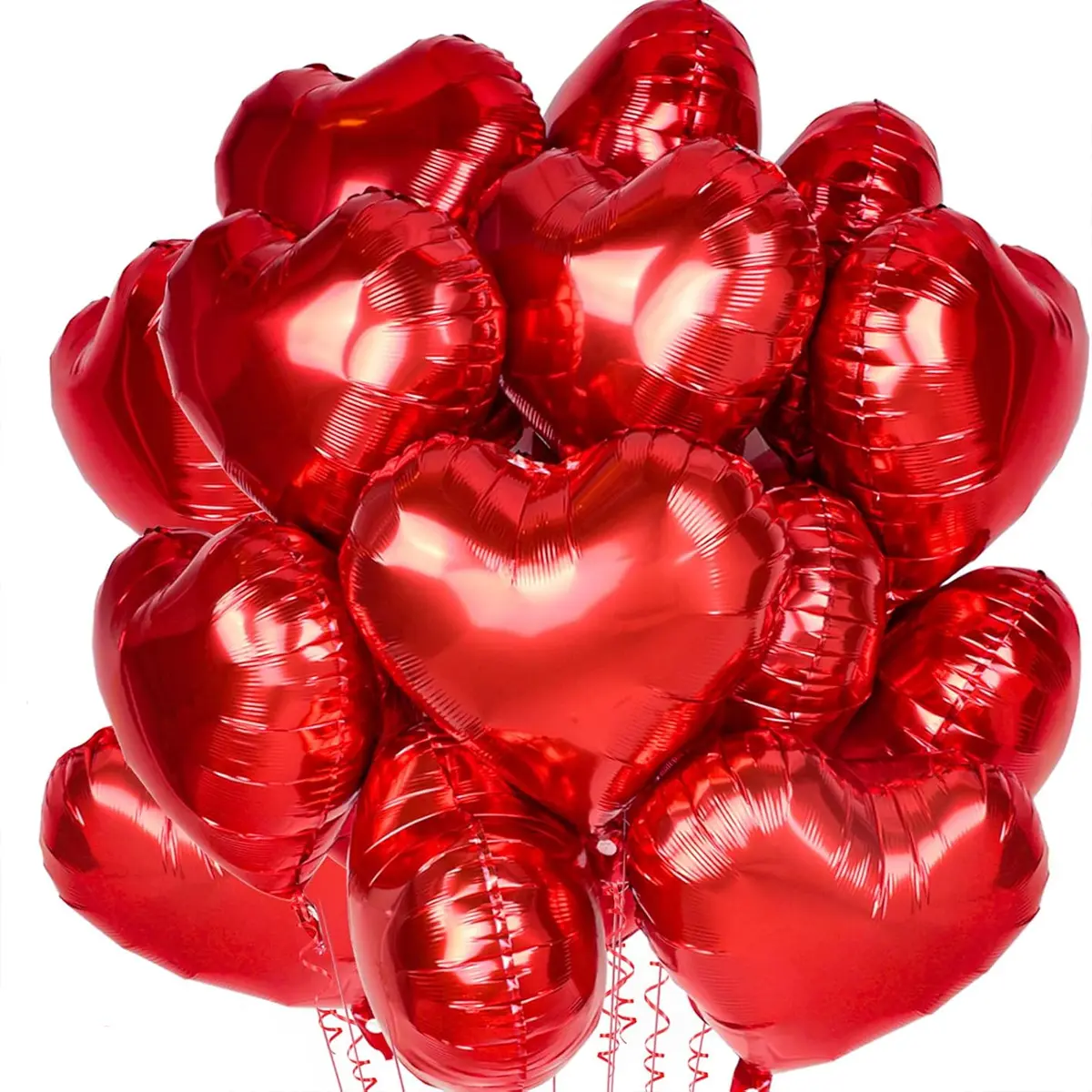 50 Pcs 18 Inch Heart-Shaped Aluminum Foil Balloons, Used For Valentine's Day Weddings, Bride Engagement Parties, Anniversaries, And Mother's Day Family Decorations. Love Balloons Filled With Helium Can Be Used As Decorative Balloons To Float In The Air