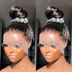 180% Density Straight Wig 360 Lace Front Human Hair Wig Brazilian Remy Hair Lace Frontal Wig For Women Transparent Lace Smooth Straight Wig With Baby Hair