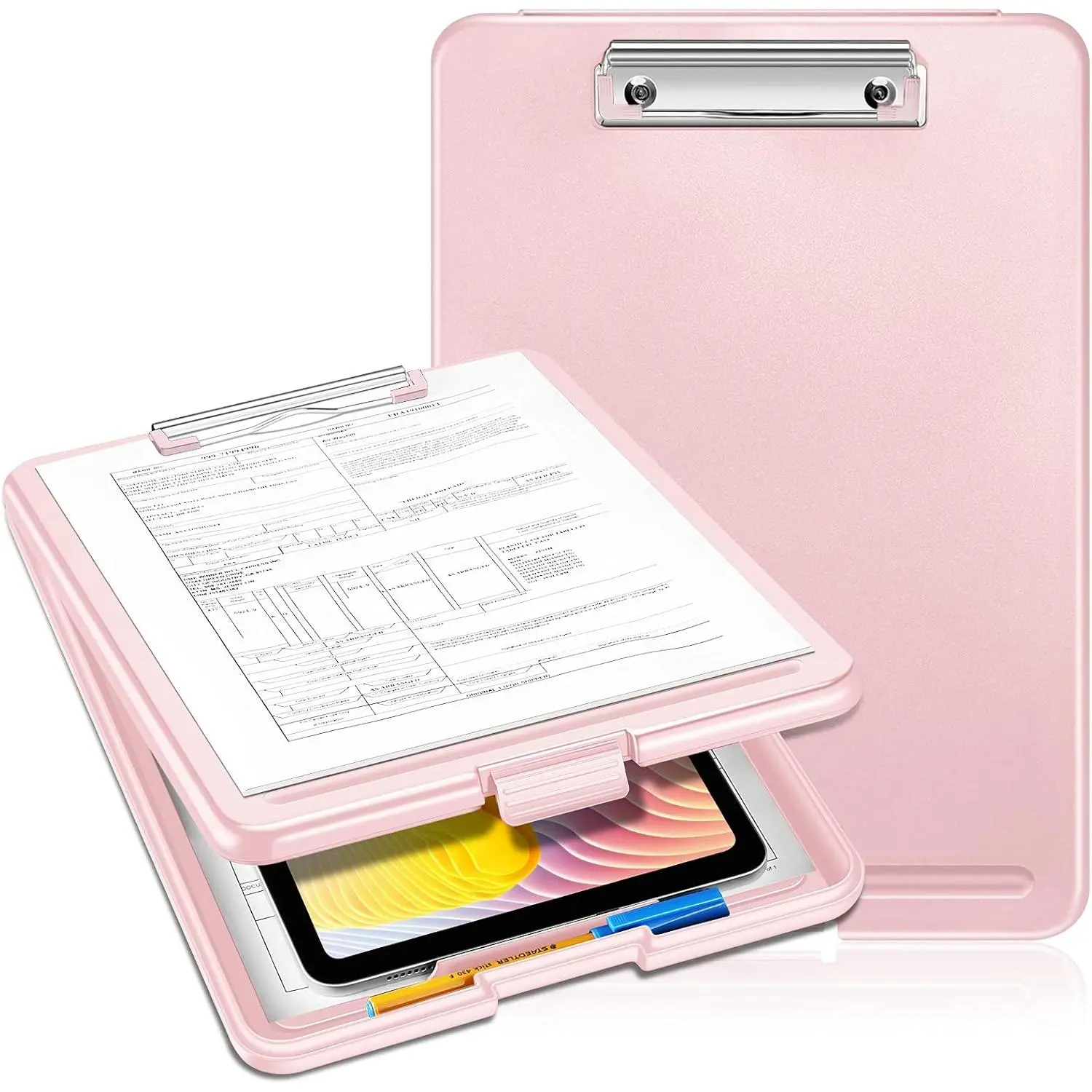 Heavy-Duty Portable Clipboard with Storage Compartment Organizer, Office Stationery for Nurse Professionals and Students