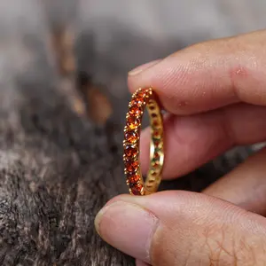 Multi-Size January Theme Fashion Birthstone Jewelry, Gemstone Gold Mineral Rings for Everyday Wear