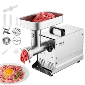 【Summervibes】VEVOR Meat Grinder,  7 Lbs/Min Capacity Electric Meat Grinders with Blade, Grinding Plate, Sausage Maker, Stainless Steel Commercial Meat Mincer for Kitchen Restaurant Butcher Store