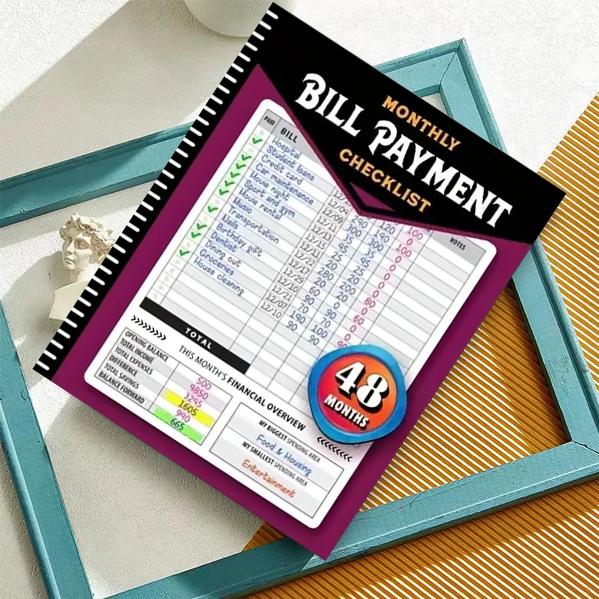 48-Month Financial Planner & Bill Organizer Notebook, Long-Term Budget Tracker, Monthly Expense and Debt Management, Track Income, Savings, Bills, Payments, Financial Goals, Personal Money Planner, Family Budget Organizer, Debt Payoff Tracker