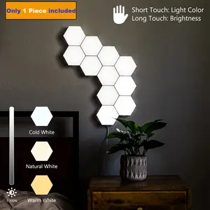 RGB Hexagon Lights 1 Piece Touch Sensitive USB-Power LED Wall Panels DIY Geometric Modular Wall Sconces for Living Room Bedrooms DIY Lovers & Gifts Modern Design Lamp Decorative Lighting