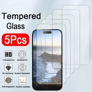5pcs Tempered Glasses For iPhone 17/1 7Air/17 Pro/17 Pro Max IPhone 16 Pro 16 15 13 12 11 Pro Max Screen Protector For iPhone 17/1 7Air/17 Pro/17 Pro Max IPhone 15 Pro Mica For iPhone 17/1 7Air/17 Pro/17 Pro Max IPhone 13 14 Pro Glass Film